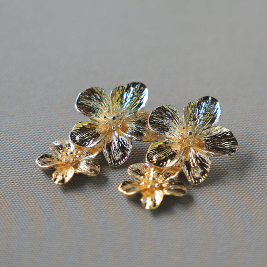 Double Tropical Flower High Detail Earrings