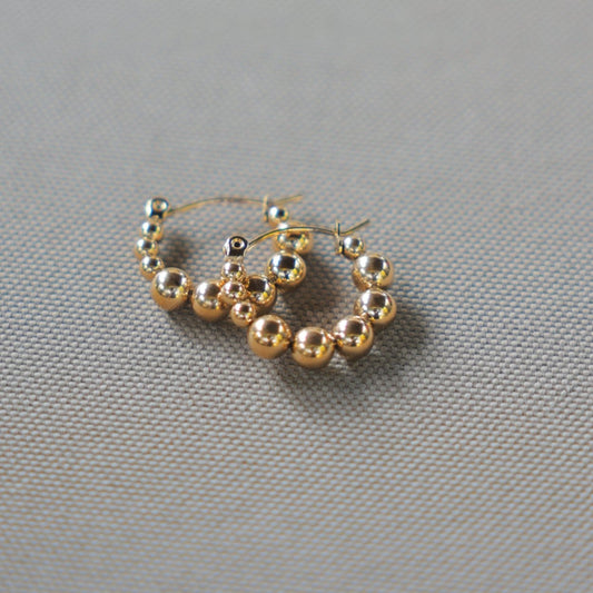 Gold Bubble Hooped Earrings