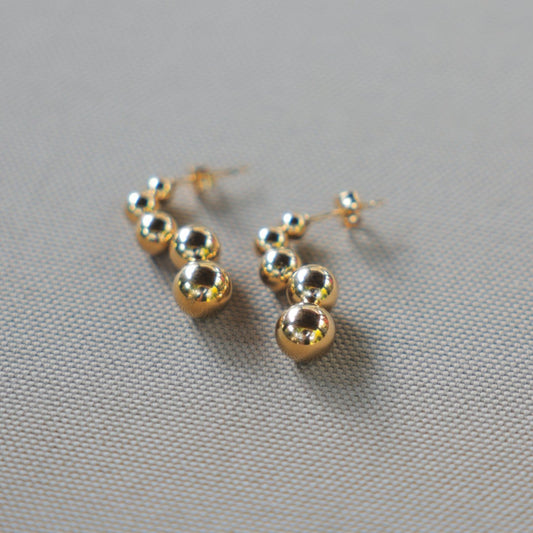 Gold Bubble Teardrop Earrings