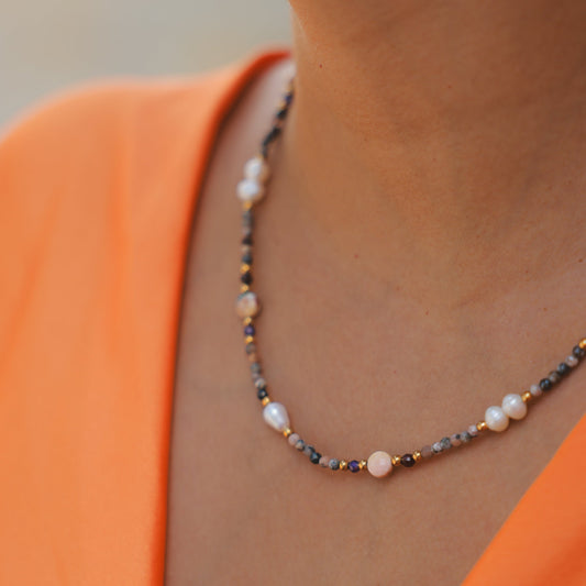 Natural Pebble Summer Necklace